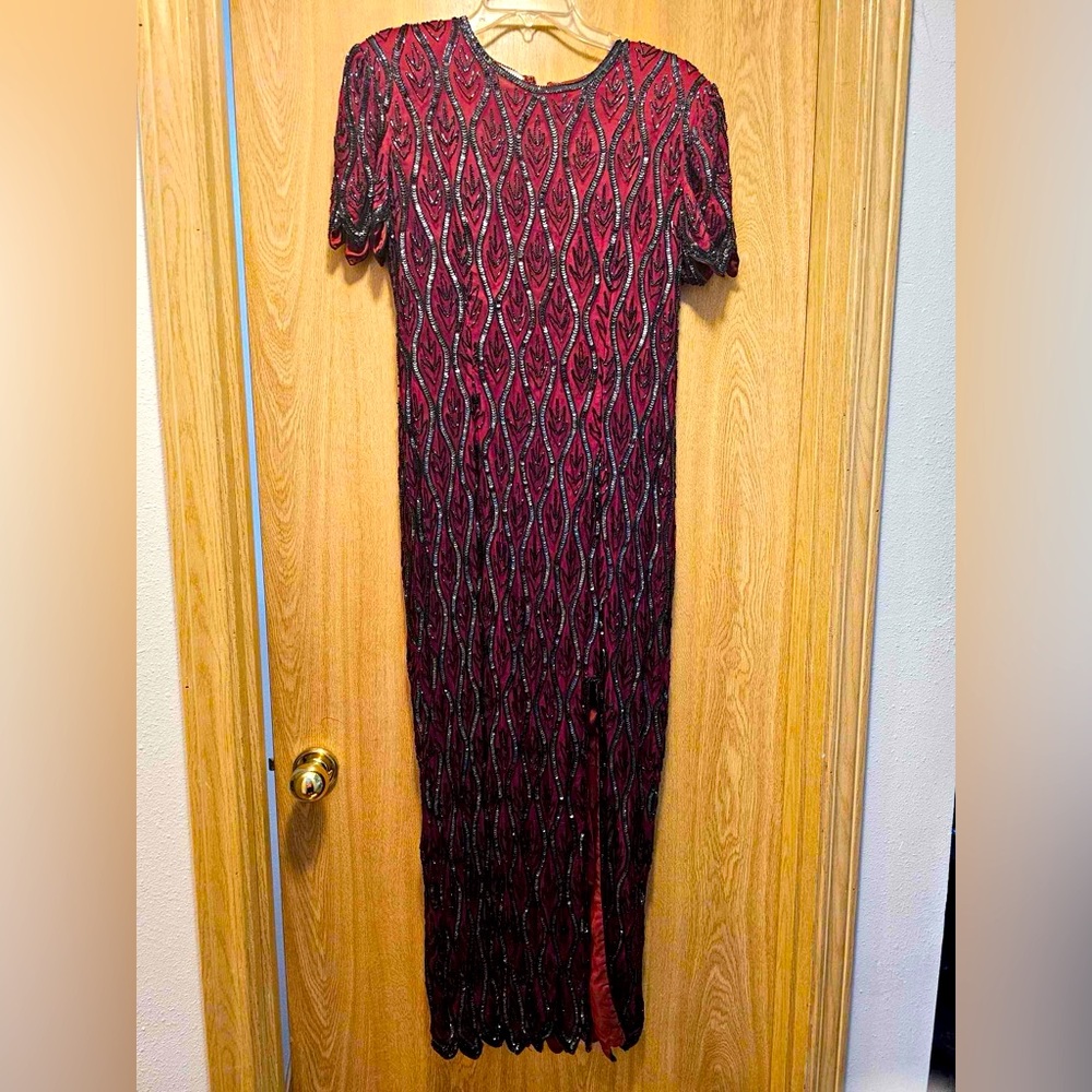 Stenay Vintage Beaded Evening Gown w/ Slit